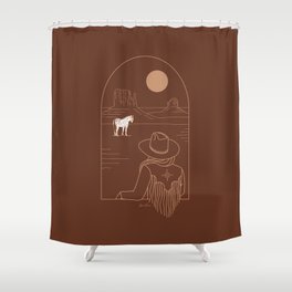 Lost Pony in Burnt Clay Shower Curtain