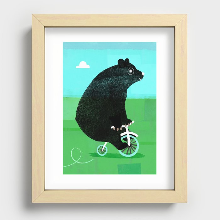 Bear On A Bike Recessed Framed Print