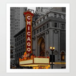 Chicago Theatre Sign Downtown State Street Historic Theater Marquee Art Print