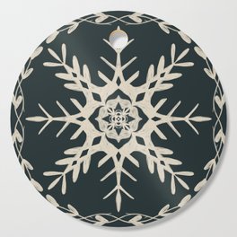 Scandinavian Snowflake no. 3 navy colorway  Cutting Board