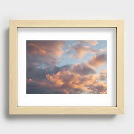 Peach Clouds Recessed Framed Print