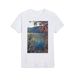Vintage autumn lakescape  Kids T Shirt