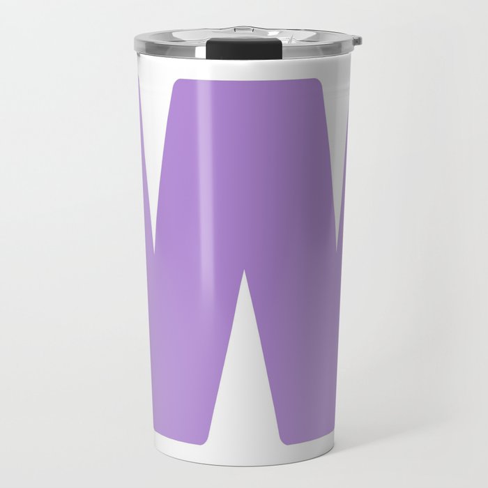 W (Lavender & White Letter) Travel Mug