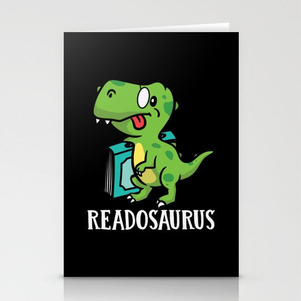 Cute Readosaurus Dinosaur Stationery Cards