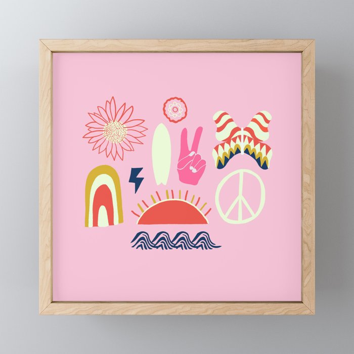 peace + harmony + surf Framed Mini Art Print