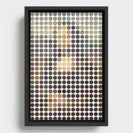 mona lisa rainbow dots Framed Canvas