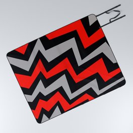  Red Black Gray Zig-Zag "Abstracts" Picnic Blanket