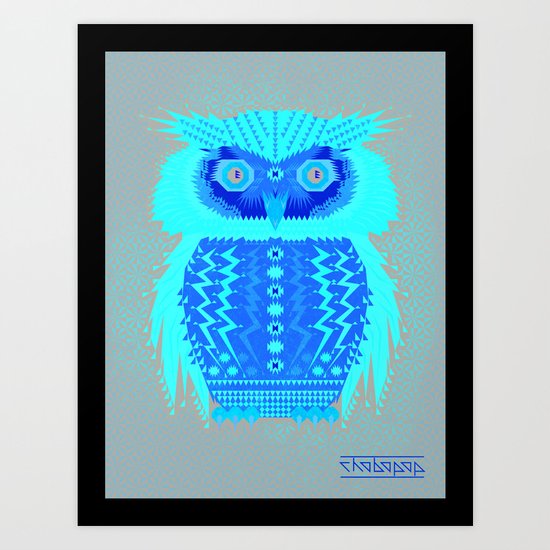 Geometric Owl Art Print