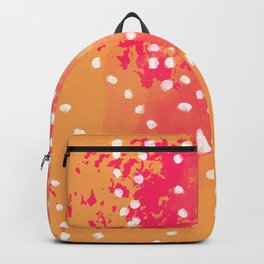 Curtain of Stars - vibrant pink and orange flowing abstract Backpack | Sophisticated, Modern, Digital, Pinkcharlotte, Colorful, Waves, Stage, Painting, Upbeat, Dahliaorange 