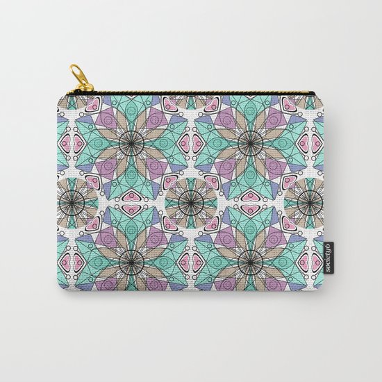 Turquoise pink abstract pattern . Carry-All Pouch