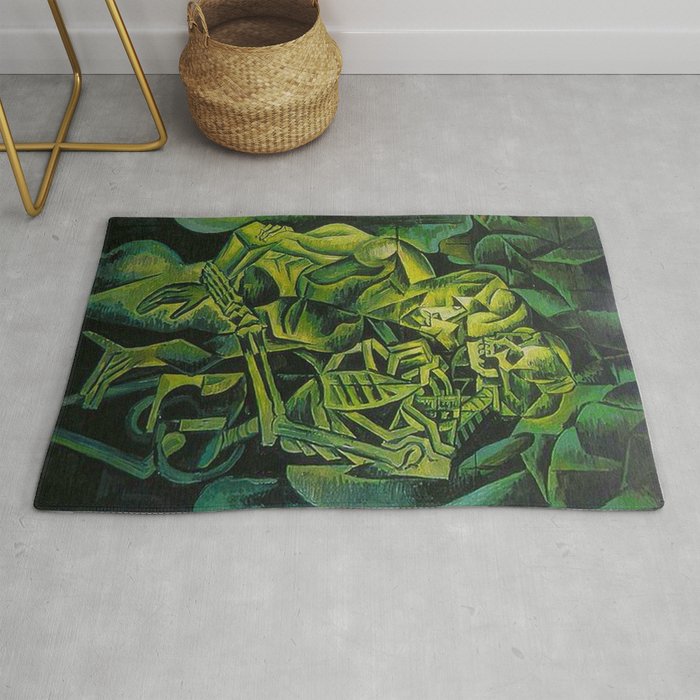 A Skeleton Embracing A Zombie Halloween Horror Rug
