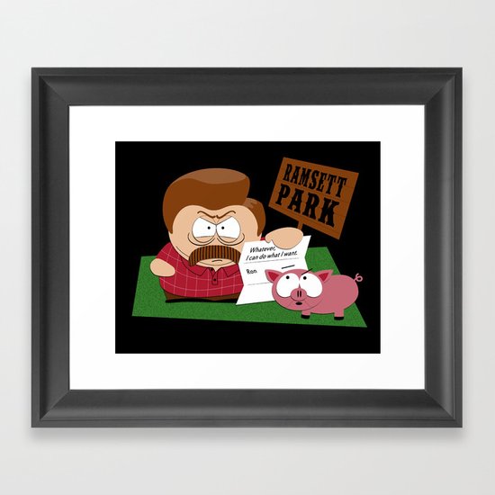 South Parks and Rec Framed Art Print