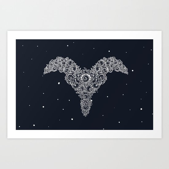 Aries Symbol Pattern Art Print