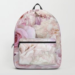 Big Pink Roses And Soft Summer Botanical Rose Flowers Backpack