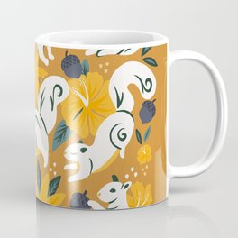Squirrels & Blooms – Ochre Coffee Mug