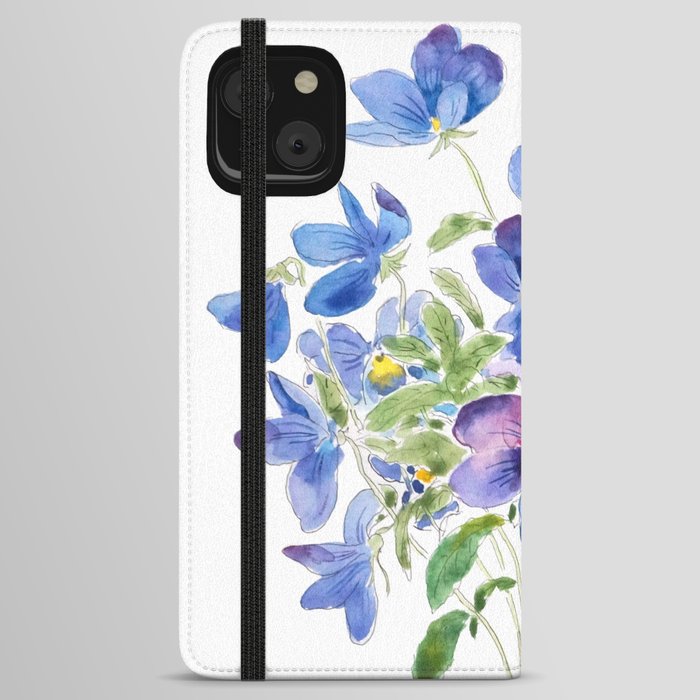 purple pansies bunch  iPhone Wallet Case