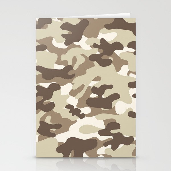 Sand Camouflage Brown And Beige Pattern Stationery Cards