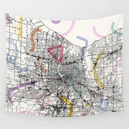 Rochester USA - Authentic City Map Collage Wall Tapestry