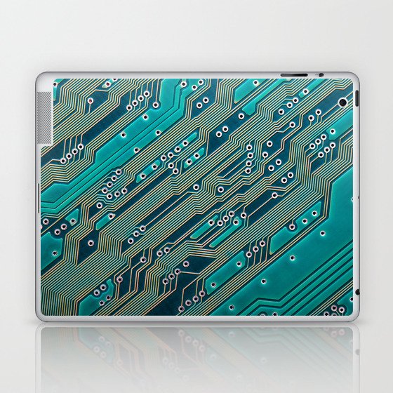 Electronic circuit board close up Laptop & iPad Skin