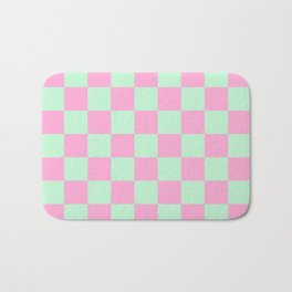 Mint Green and Pink Check - bed and bath Bath Mat