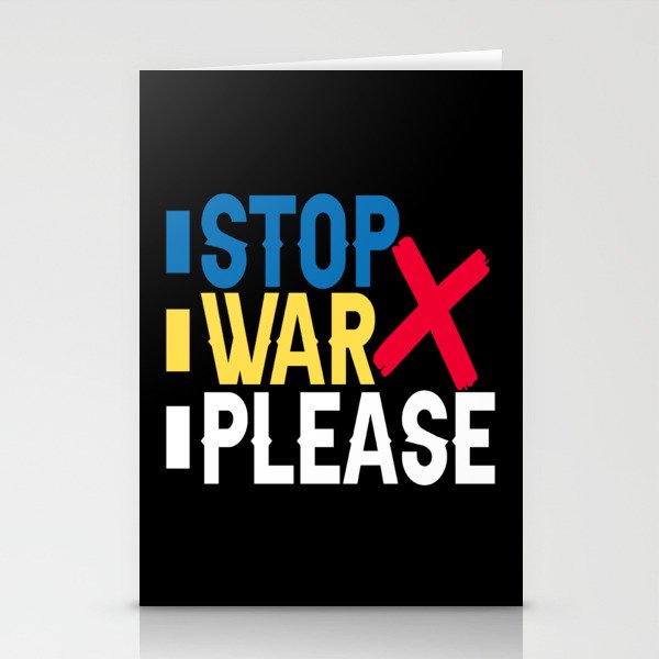 Stop War Please Ukrainian Flag Stationery Cards