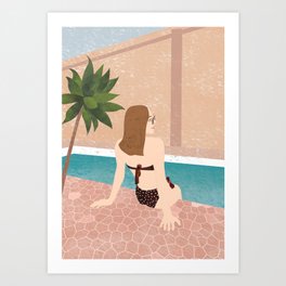 Relaxing in Swimming Pool Art Print