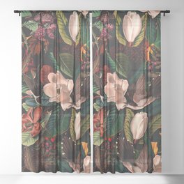 FLORAL AND BIRDS XIV Sheer Curtain