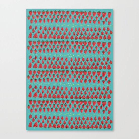 Field of Strawberries Canvas Print