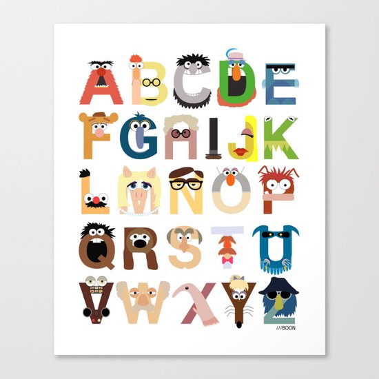 Muppet Alphabet Canvas Print