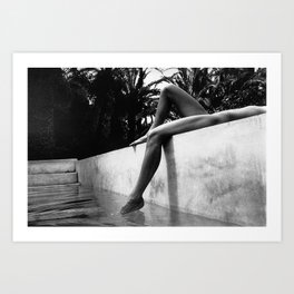 Dip your toes into the water, female form black and white photography - photographs Art Print