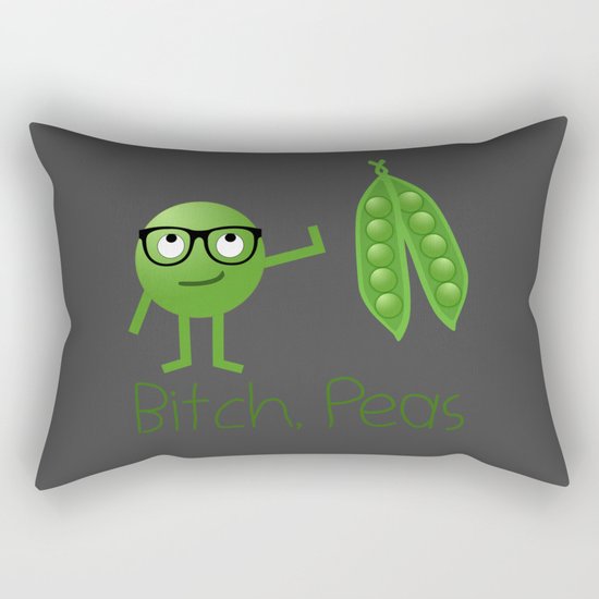 Bitch Peas Rectangular Pillow