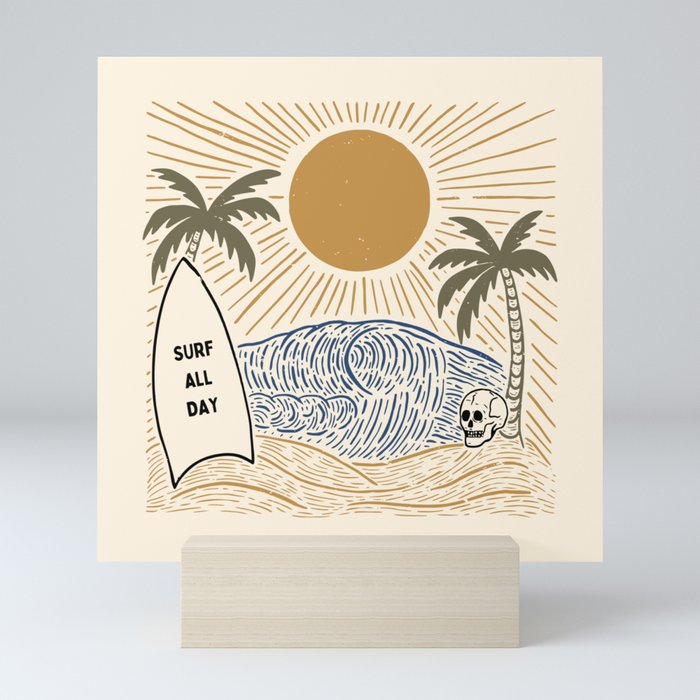 Surf All Day  Mini Art Print