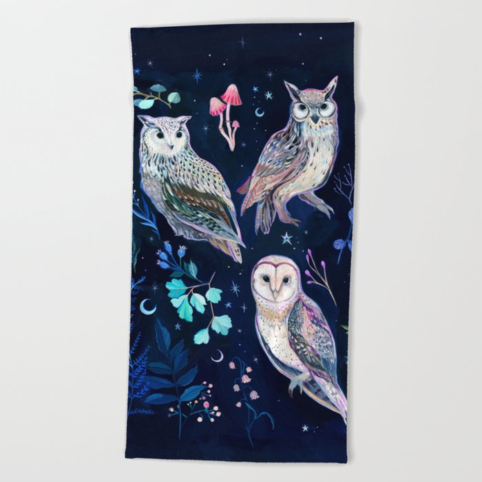 Night Owls Beach Towel