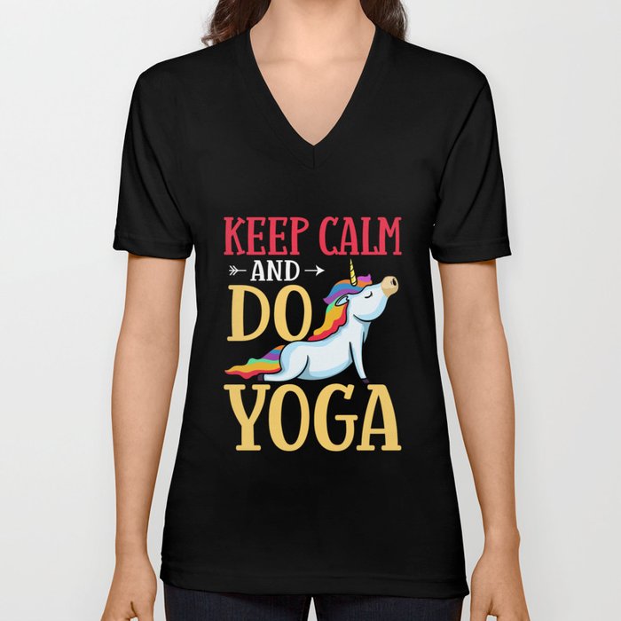 Yoga Unicorn Beginner Workout Quotes Meditation V Neck T Shirt
