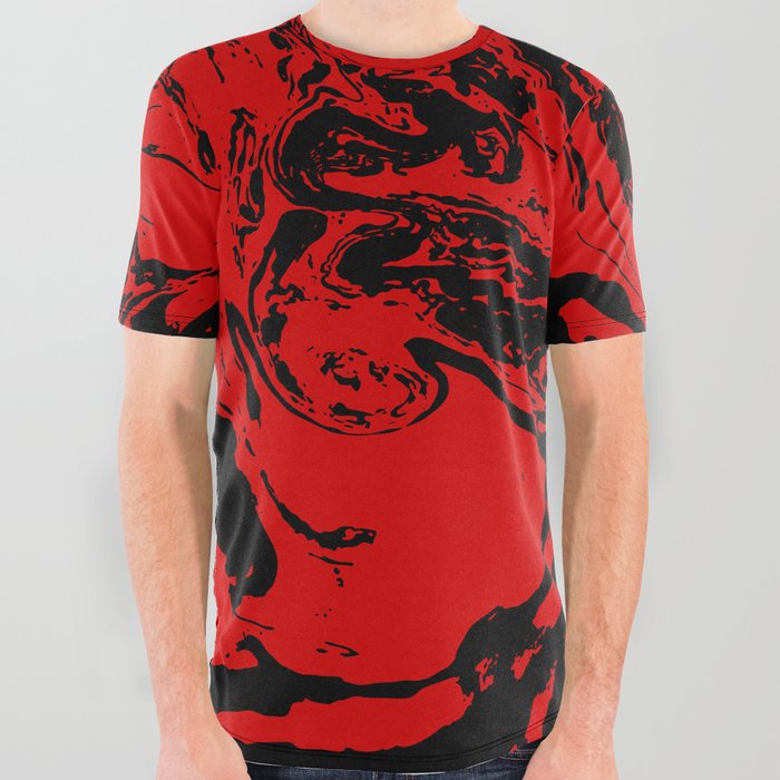 Black Graphic Tee With Red Flash Sales, 55% OFF | www 