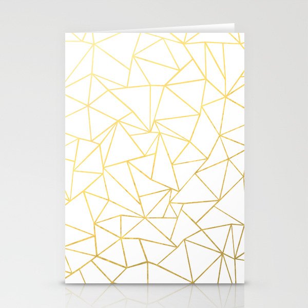 Ab Outline White Gold Stationery Cards