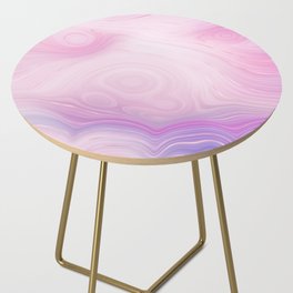 Pink Rose Gold Agate Geode Luxury Side Table