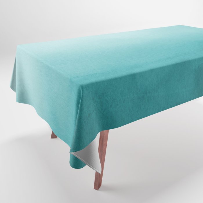Best Seller Aqua Teal Turquoise Watercolor Ombre Gradient Blend Abstract Art - Aquarium SW 6767 Tablecloth