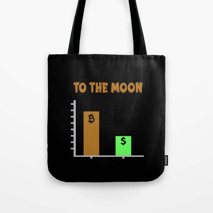 BTC to the Moon - funny Cryptocurrency design Tote Bag
