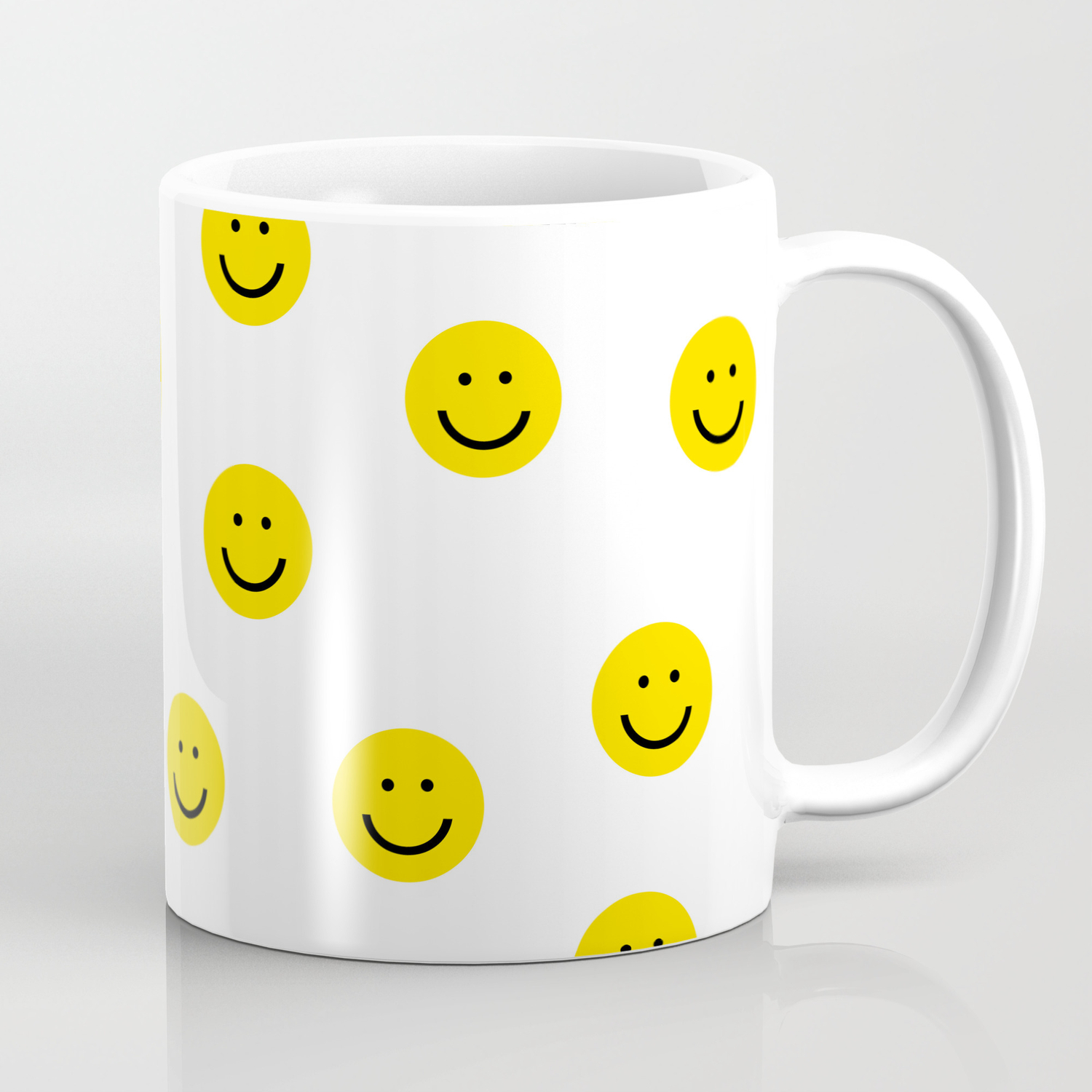 15oz Two-Tone Yellow Mug mug_291181_13 3dRose All Smiles Art Cute Funny Sea otter with Smiley face Balloon Cartoon Funny 