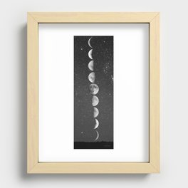 Moon Mat in Black and White Recessed Framed Print
