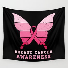 Breast Cancer Awareness Butterfly Wall Tapestry
