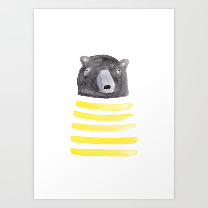 Yellow bear Art Print