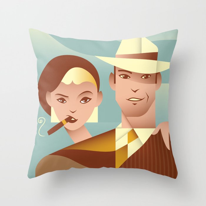 Bonnie & Clyde Throw Pillow