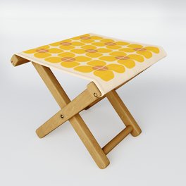 Abstraction_DAISY_YELLOW_FLORAL_BLOSSOM_PATTERN_POP_ART_1207A Folding Stool