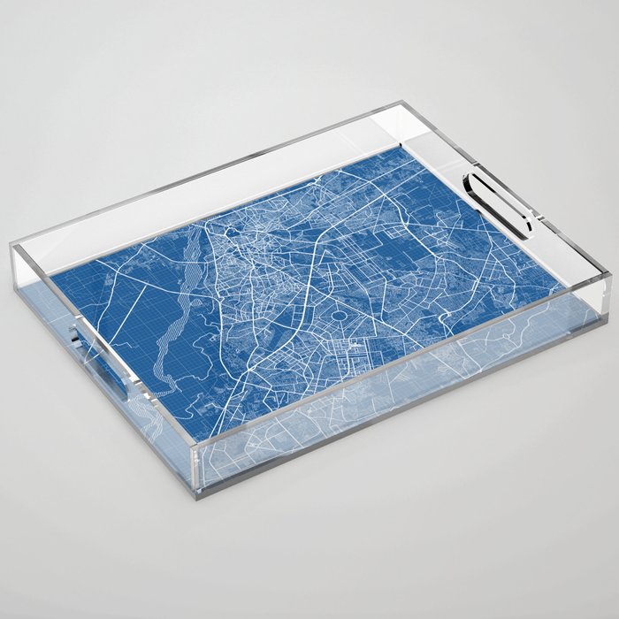 Lahore City Map of Punjab, Pakistan - Blueprint Acrylic Tray