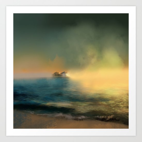 sunset beach Art Print