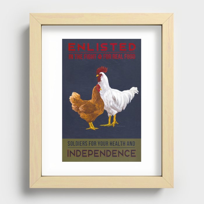 Chicken Soldiers Recessed Framed Print