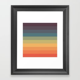 Colorful Retro Striped Rainbow Framed Art Print
