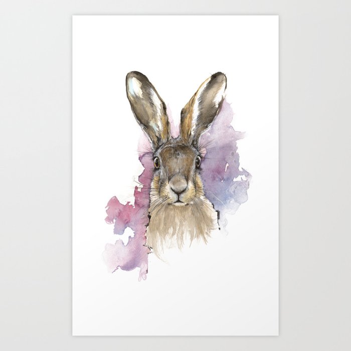 Hare portrait Art Print